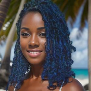 14inch Blue Water Wave Crochet Hair for Butterfly Soft Locs 6 Packs Ombre Blue Passion Twists Hair Synthetic Crochet Hair Passion Twist Bohemian Locs Braiding Hair Extensions (14" 6packs T1B/Blue#) (14 Inch (Pack of 6))