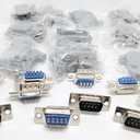 Pc Accessories - Connectors Pro 10 Sets Solder Type DB9 Male and Plastic Hoods, D-Sub Connector + Hoods, 20-Pack (10 DB9 Males + 10 Hoods)