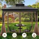 Gazebo Universal Replacement Mosquito Netting, 10' x 10' Outdoor Mesh Netting Screen 4-Panel Sidewall with Zipper for Patio, Canopy, Garden and Backyard, Khaki (Mosquito Net Only)