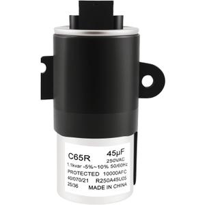 W11158830 Washer Capacitor 45uF for Whirlpool Kenmore Washing Machines | W10625045 W10390451 W10866249 WPW10625046 OEM Replacement Motor Run Capacitor