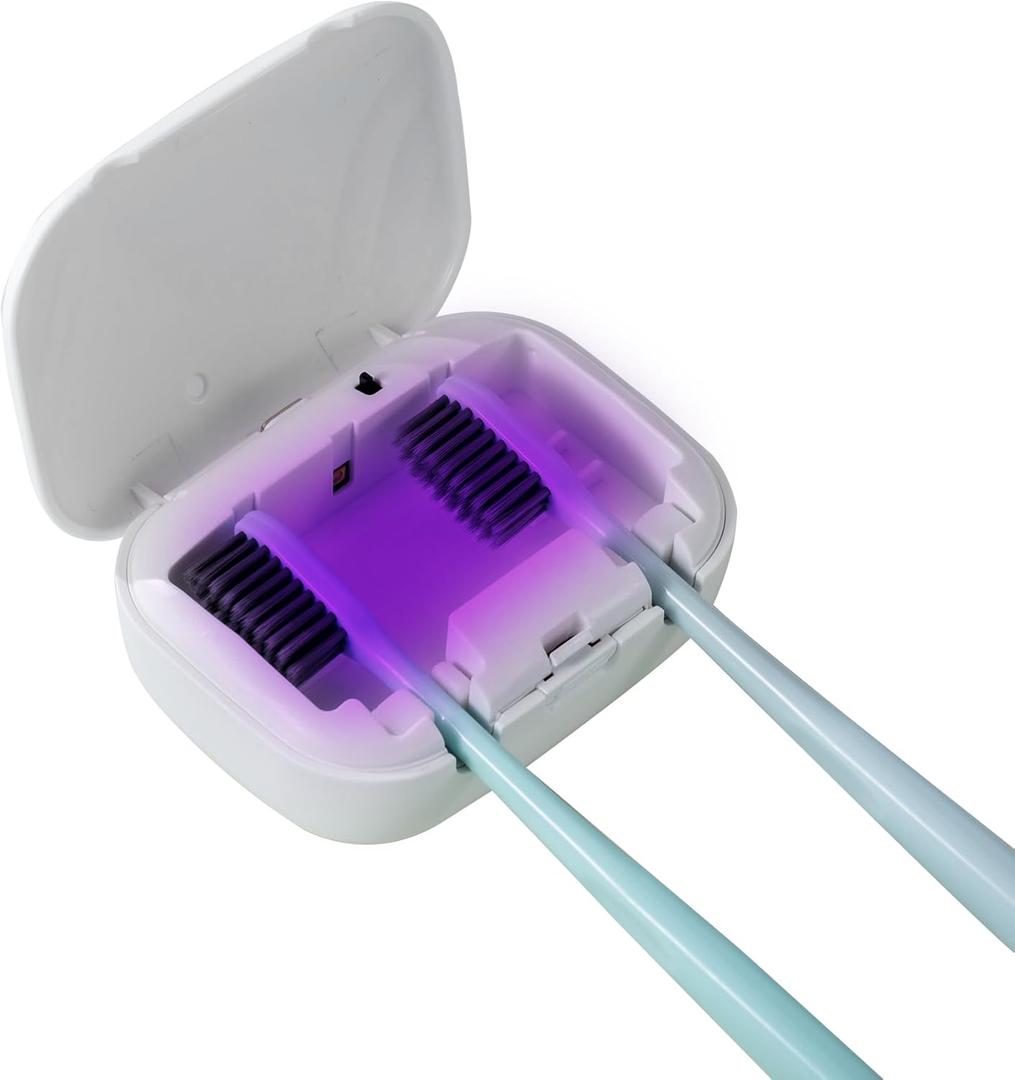 Toothbrush Sanitizeri Case with U V-C Lights, Dryer Heating, Fan Drying - Rechargeable Portable Toothbrush Cover, Hook Wall Mount Sterilizeri Box for Home, Travel & Fits All Toothbrushes