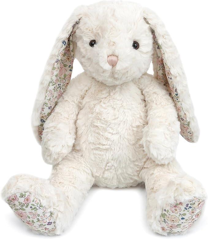 Faith The French Bunny Plush Toy | 15" Soft Stuffed Animal | Elegant Nursery Décor & Cozy Companion | Plush Gift for Easter, Baby Showers, Birthdays & Home Accents White