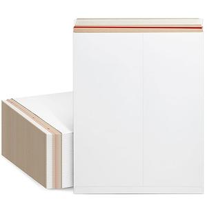 50 Pack 17x21 Rigid Mailers - 550 GSM Thick Self Adhesive Stay Flat Cardboard Envelopes for Shipping, Mailing Photos, Documents (White)