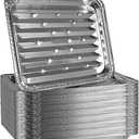 PLASTICPRO Aluminum Grill Pans, Broiler Pans, Grill Liners, Durable with Ribbed Bottom Surface for BBQ, Grill, Texture Disposable,Pack of 20