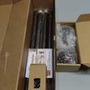 KAMANINA Single Curtain Rod 32 to 58 Inch(2.6-4.8Ft), 7/8 Inch Antique Bronze Adjustable Drapery Rod for Windows, Decorative Netted Texture End