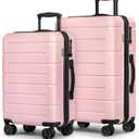 KYME Luggage Sets 2 Piece,Hardshell Suitcase Set,20"/24" Luggage,Pink