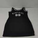 SOLY HUX Womens Bodycon Mini Dress Sleeveless Tank Dresses Jersey 90s Outfits 2000s Clothing (Medium, Black Letter Graphic)
