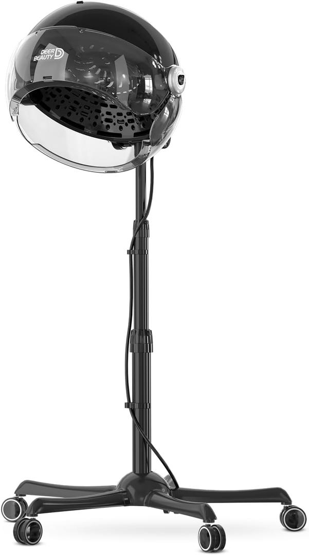Professional Standing Hair Dryer - 1875W Floor Standing Hooded Dryer Hair Bonnet with Ionic Generator for Professional Salon Station Spa Home Use Hair Drying Treatment Adds Shine Volume (Gray)