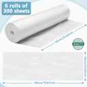 Tudomro 6 Rolls Disposable Non Woven Bed Sheets Massage Table Paper Covers Non Woven Fabric Massage Sheets Waterproof Spa Breathable Bed Cover for Beauty Salon (White)