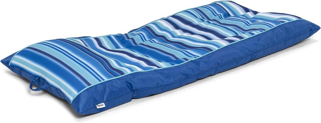 Big Joe Kona Hammock No Inflation Needed Pool Lounger with Headrest, Quick Draining Fabric, 4 feet Big (Blurred Blue)