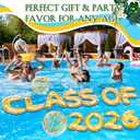 Sumind 14 Pcs Class of 2026 Pool Float Decorations, 15 x 20 Inch Inflatable Letters Set, Glitter Prom Party Decor with Grad Cap & Ball for Grad Pool Party, Photo Props, Graduation Games (Gold)