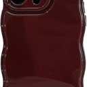 For iPhone 11 Pro Max Case,Simple Wave Design Wavy Frame Aesthetic Soft Silicone Phone Case,Wine Red