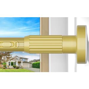 Tension Curtain Rod 41-126 Inch(4-10Ft),1.26'' Diameter,Long Heavy Duty Adjustable No Drill Shower Curtain Rod for Windows, Balcony, Room Divider Gold