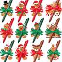 96 Pcs Christmas Sticky Notes and Pens Set, 48 Gingerbread Memo Pads 48 Christmas Ballpoint Pens - Xmas Party Gifts Supplies for Coworkers Gifts School Classroom Office Supplies