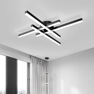 Updated Modern Ceiling Light ,Preminum Close to Ceiling Light fixtures,Modern Light Fixtures Ceiling Dimmable for Dining Room Kitchen Bedroom Living Room 40W 6000K Cool Light (Black)