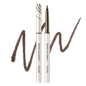 CLIO Sharp So Simple Waterproof Pencil Liner, 2mm Ultra-Slim Thin Precision Tip, Tug Free Glide, Smudge Proof Long Wear Formula, Safe for Sensitive Eyes, Easy Control For Daily Makeup (004 Dark Brown)