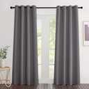 NICETOWN Blackout Grey Curtains 84 inches Long, Grommet Room Darkening Thermal Insulated Sound Dampening Window Treatments for Bedroom/Home Office, 2 Panels, W46 x L84, Grey