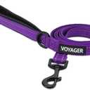 Voyager Reflective Dog Leash with Neoprene Handle, 5ft Long, Supports Small, Medium, and Large Breed Puppies, Cute and Heavy Duty for Walking, Running, and Training - Purple (Leash), S