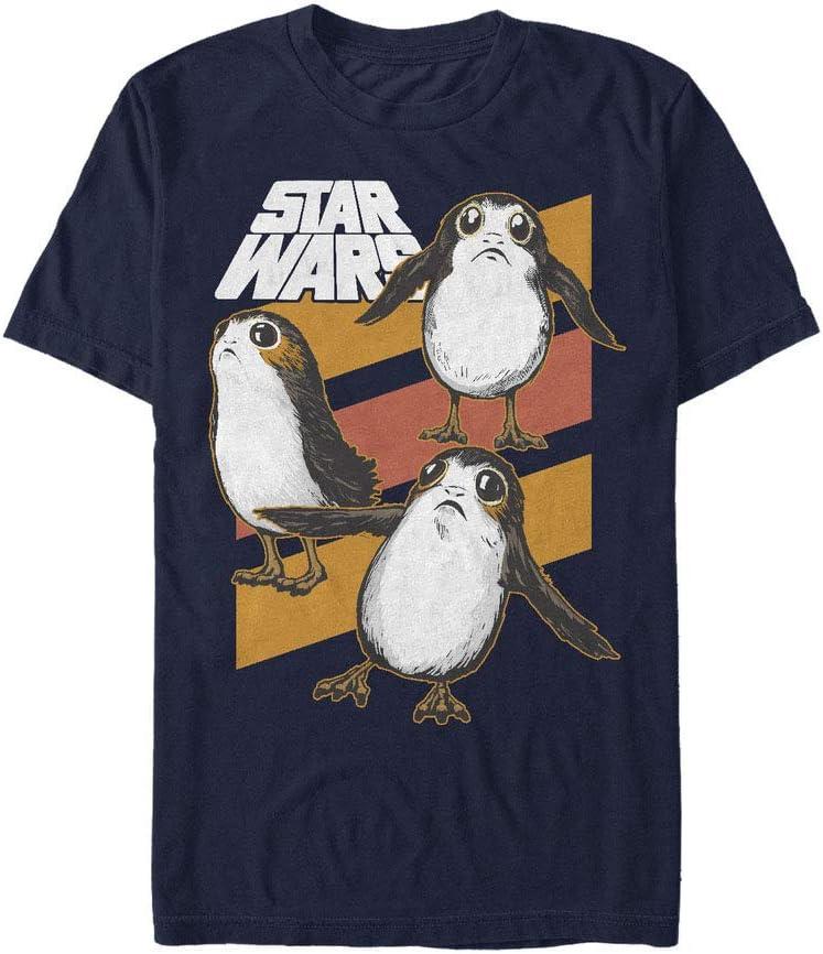 Men's Star Wars The Last Jedi PORG Stripes T-Shirt (Small, Navy Blue)