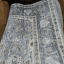 KUTA Vintage Washable Runner Rug, 2.6x10 Grey Blue Runners for Hallways Non-Slip Kitchen Rugs Ultra Thin Soft Printed Distressed Oriental Floral Floor Carpet for Laundry Bedroom Living Room Nursery