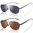 LianSan Premium Aviator Bifocal Reading Sunglasses for Men Women Retro Top Clear Sun Readers UV Protection(Multicolor,2.25x)