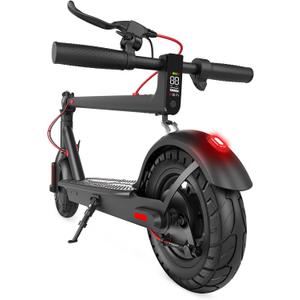 Electric Scooter with 430W Peak Motor for Adults, 10" Shock Absorbing Tires, Up to 17-Mile Range & 19MPH Speed Portable Folding Commuting E Scooter with Dual Breaking System, Seat Optional