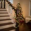 12 Pcs Christmas Garlands with Red Berry Holly Leaves Evergreen Pine Needle 6.6 Feet Red and Green Christmas Banner Xmas Hanging Garland for Home Windows Wall Mantel Fireplace Decor