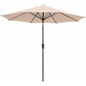 JEAREY 9FT Outdoor Patio Umbrella,Market Table Umbrella with 8 Fiberglass Ribs, Pool Umbrella with Tilt and Crank, UV Protection Lightweight & Wind-Resistant for Lawn, Garden, Deck and Backyard, Beige