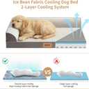 Large Dog Bed with Cooling Gel Memory Foam, Orthopedic Waterproof Pet Bed with Washable Cover & Non-Slip Bottom, Cooling Dog Couch Bed, Size: 40"*31.9 "8.1"