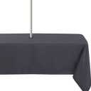 LUSHVIDA Rectangle Outdoor Tablecloth with Umbrella Hole and Zipper, 60x84 Inch Grey, Washable Waterproof Table Cloth Spill Proof Wrinkle Free Table Cover for Patio Spring Summer Picnic BBQS