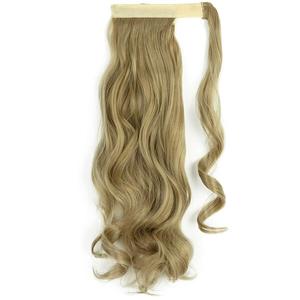 Ash BlondeLelinta 18" Wavy Curly Wrap Around Ponytail Extension for Woman Synthetic Hair Extension, Color: Ash Blonde
