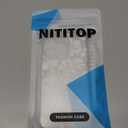 NITITOP Compatible with iPhone 12 Pro Max Case Cute Clear Aesthetic Floral Flower Hibiscus Pattern for Girls Women Soft TPU Full Camera Lens Shockproof Protective Phone Cover - White