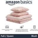Amazon Basics Queen Size Comforter Set, All-Season Down-Alternative 3-Piece Bedding Set, Pinch Pleat Design, Full/Queen, Blush