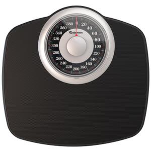 Adamson A25 Scales for Body Weight - Up to 400 LB - New Version - 5.3" Dial on 12.4" x 10.2" Platform - Anti-Skid Rubber Surface - High Precision Bathroom Scale Analog - Durable with 20-Year Assurance (Black)
