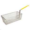 Winco FB-40 Fry Basket with Yellow Handle Medium, 17" x 8.5" x 6"