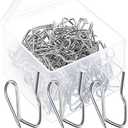 Shappy 120 Pack Drapery Hooks Pins for Curtains, Metal Pinch Pleat Hooks with Clear Box 1.2 Inch for Window Door and Shower Curtain(Silver)