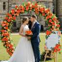 N&T NIETING Artificial Fall Flowers Fake Flowers Orange Roses Perfect for DIY Wedding Bridal Bouquets Centerpieces Bridal Shower Party Home Flower Arrangement Thanksgiving Decorations, 25Pcs