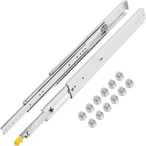 VEVOR Drawer Slides, 1 Pair 60inch Locking Drawer Slides, 500lbs Load Capacity, Side Mount Ball Bearing Drawer Glides, Long Full Extension Drawer Slide (60 Inch)