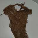 Avidlove Women Lingerie Lace Bodysuit Teddy Lingeries V Neck Cut Out One Piece Mini Babydoll (X-Small, Brown)