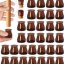 32pcs Brown Chair Leg Floor Protectors,Bar stools Leg Protectors Caps,Dining Room Chair Leg Protectors for Hardwood Floors, Chair Leg Covers Silicone Felt Furniture Pads (Small fit: 0.9'' - 1.29'') (Universal Small, Brown-32pcs)