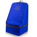 Blue Car Seat Travel Bag with Zipper for Airplane  Secure, Water-Resistant 900D Fabric with Padded Shoulder Straps, Luggage Tag, Non-Slip Base & 20x20x35 Inch Size (Blue)