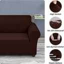 Joccun Stretch Couch Cover Slipcovers, 1-Piece Sofa Covers for 3 Cushion Couch Spandex Jacquard Washable Furniture Protector Cover for Living Room,Kids,Pets(Sofa,Chocolate)