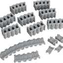 MANNIDOO Classic City Train Tracks, 72 Pieces Railroad Track with 24 Flexible, 24 Curved and 24 Straight Tracks, Train Expansion Accessories Compatible with All Major Brands Train Tracks