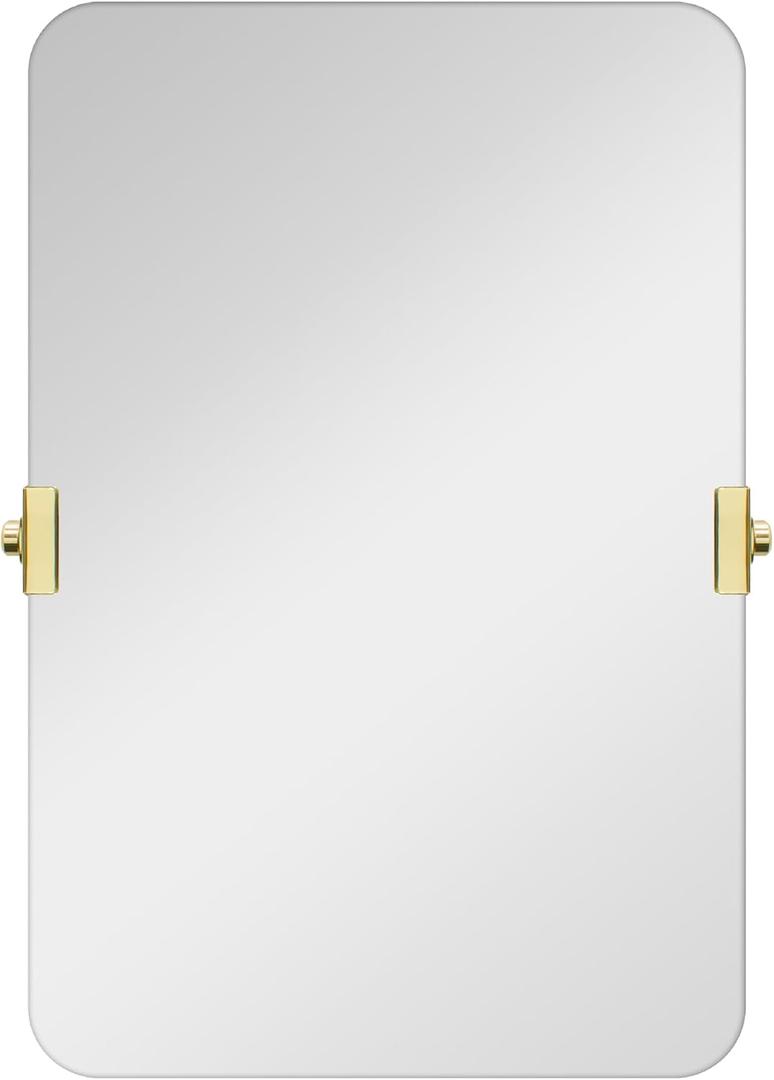 MCS Modern Pivot Frameless Mirror, 20x30, Brass, for Bathroom & Bedroom
Frameless Pivoting Wall Mirror, 20 x 30 Inch, Brass