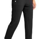 G Gradual Petite Pants for Women Ankle Pants with 2 Pockets, Black, M, 26" | Petite Friendly, External Drawstring, Soft, 4-way Stretch, Easy to care for, Wrinkle Free, Casual, Golf, Travel, Athletic 