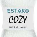 Estako Cozy Thick & Quick Yarn 20% Wool 80% Acrylic Soft Super Bulky Weight #6 Knitting and Crocheting Yarn 3.52 oz (100gr) 65 yds (60 m) (White)