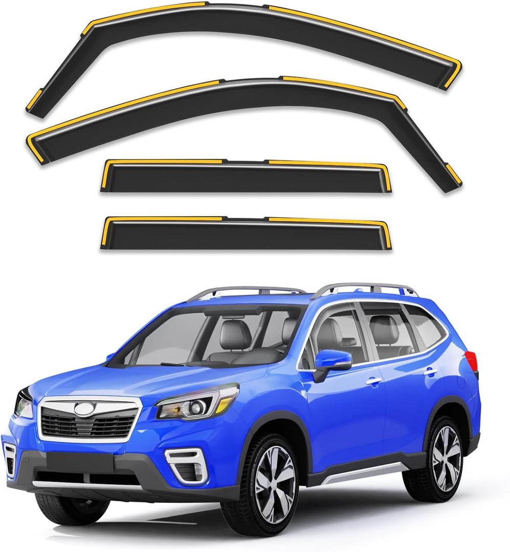 in-Channel Window Rain Guards Fit for Subaru Forester 2019 2020 2021 2022 2023 2024,Extra Durable Rain Guards Visors Vent Visors Window Deflector Vent Shades Car Accessories -4 pcs