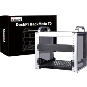 GeeekPi 4U Server Cabinet, 10 inch Mini Server Rack for Network, Servers, Audio, and Video Equipment, DeskPi RackMate T0 Rackmount, 7.87 inch Depth (Silver)