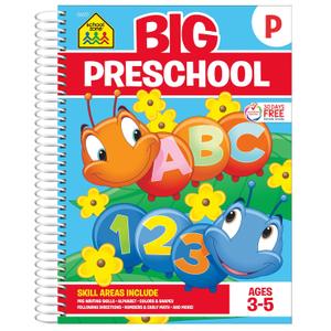 School Zone Big Preschool Workbook: 320 Spiral-Bound Pages, Pre-K, Colors, Shapes, Numbers, Early Math, Alphabet, Pre-Writing, Phonics, Following Directions, Ages 3-5