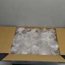 40 Pack Plastic Ribbed Wine Glasses, 14Oz Origami Disposable Wine Glasses Unbreakable Clear Plastic Cocktail Glasses Recyclable Shatterproof Reusable Wine Cups (14oz-Gold Rim 40pack)